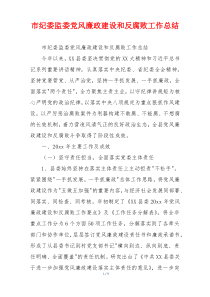 市纪委监委党风廉政建设和反腐败工作总结