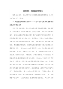 党课讲稿抓党建促乡村振兴