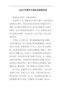 2025年青年干部先进典型发言