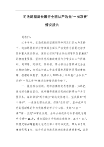 司法局副局长履行全面从严治党一岗双责情况报告
