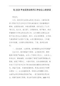 在2025年全区防台防汛工作会议上的讲话