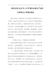 局党支部2025年上半年落实全面从严治党主体责任工作情况报告