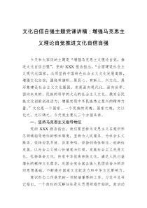 文化自信自强主题党课讲稿增强马克思主义理论自觉推进文化自信自强