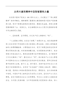讲话发言党课讲稿从伟大建党精神中汲取智慧和力量