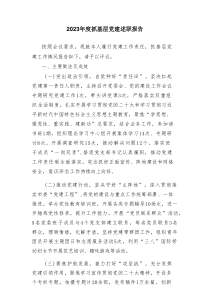 2023年度抓基层党建述职报告