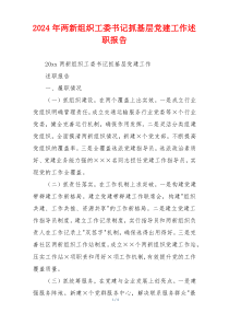 2024年两新组织工委书记抓基层党建工作述职报告