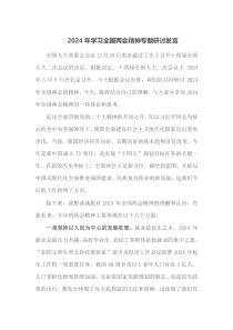 2024年学习全国两会精神专题研讨发言