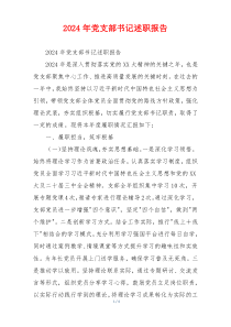 2024年党支部书记述职报告