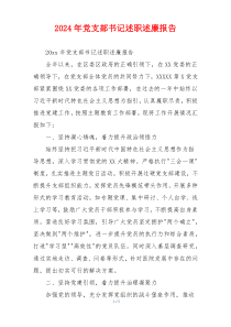 2024年党支部书记述职述廉报告