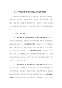 2024年党组书记党建工作述职报告