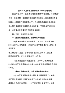 公司上半年工作总结和下半年工作思路（（6篇）精选）
