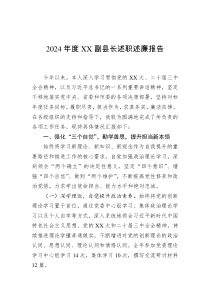 2024年度XX副县长述职述廉报告