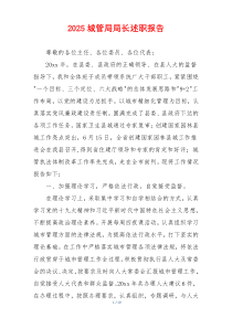 2025城管局局长述职报告
