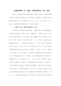 交流以党建模式引领乡村五个振兴