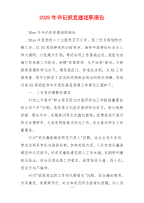 2025年书记抓党建述职报告