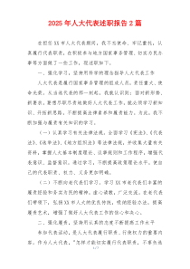 2025年人大代表述职报告2篇