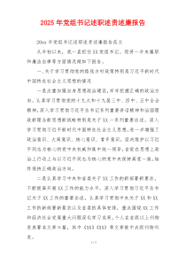 2025年党组书记述职述责述廉报告