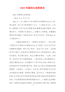 2025年副局长述职报告