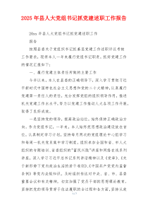2025年县人大党组书记抓党建述职工作报告