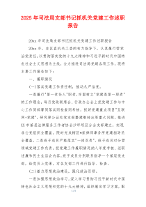 2025年司法局支部书记抓机关党建工作述职报告