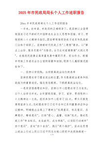 2025年市民政局局长个人工作述职报告