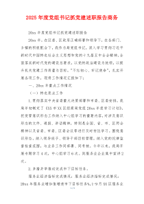 2025年度党组书记抓党建述职报告商务