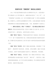 党委书记在四敢四创推进会上的发言