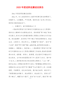 2025年度述职述廉述法报告