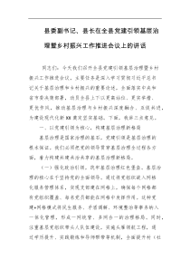 县委副书记县长在全县党建引领基层治理暨乡村振兴工作推进会议上的讲话