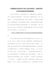 分管副县长在安全生产会议上的交流发言全面夯实高水平安全助推经济高质量发展