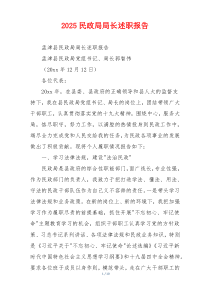 2025民政局局长述职报告