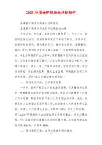 2025环境保护局局长述职报告