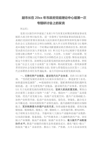 副市长在20xx年市政府党组理论中心组第一次专题研讨会上的发言