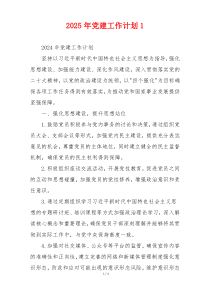 2025年党建工作计划1