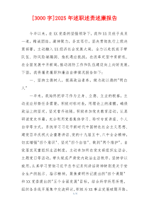 [3000字]2025年述职述责述廉报告