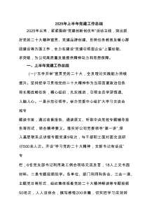 2025年上半年党建工作总结（6篇）