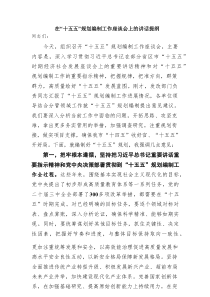 在“十五五”规划编制工作座谈会上的讲话提纲