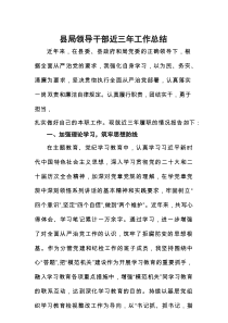 近三年工作总结（县处级领导干部）