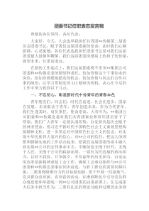 团委书记任职表态发言稿