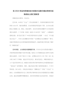 在2024年全州矛盾纠纷大排查大化解大整治专项行动推进会上的汇报发言