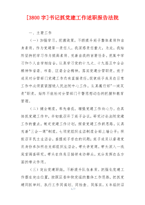 [3800字]书记抓党建工作述职报告法院