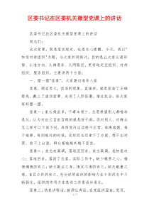 区委书记在区委机关微型党课上的讲话