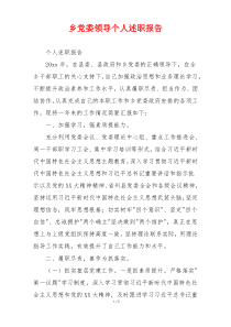 乡党委领导个人述职报告