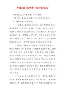 乡镇书记抓党建工作述职报告