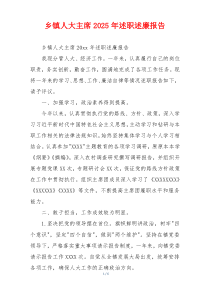 乡镇人大主席2025年述职述廉报告
