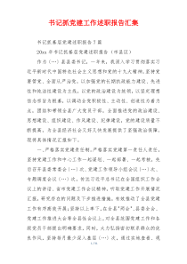书记抓党建工作述职报告汇集