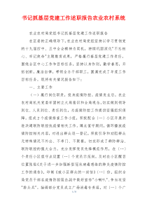书记抓基层党建工作述职报告农业农村系统