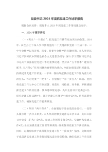 党委书记2024年度抓党建工作述职报告