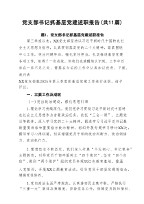党支部书记抓基层党建述职报告（共11篇）