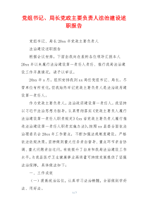 党组书记、局长党政主要负责人法治建设述职报告